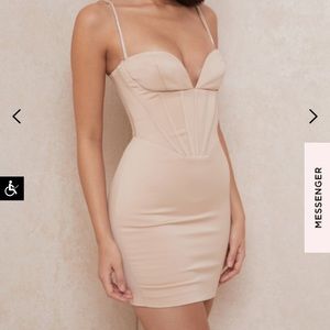 House of CB Cordelia Beige Corset Mini Dress Brand New with Tags